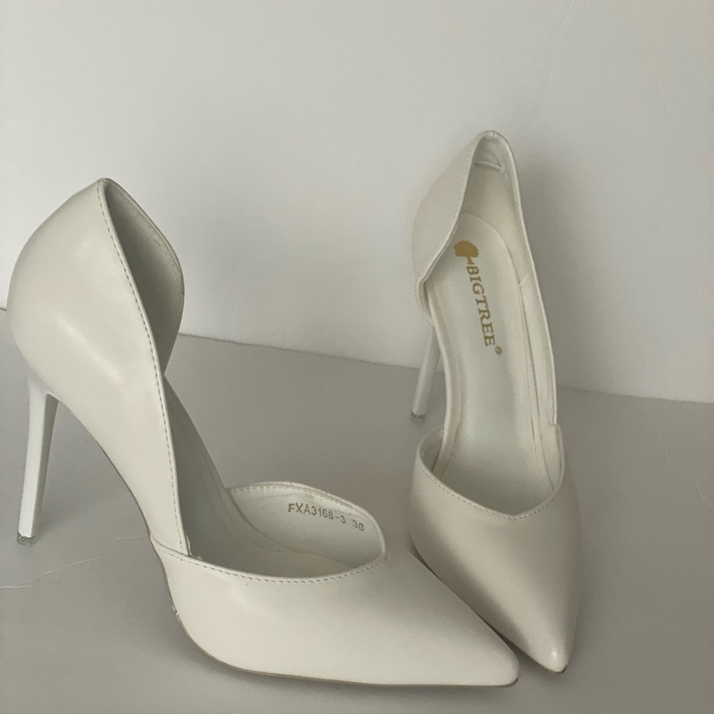 Women Pointed-Toe White High Heels